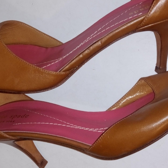 Kate Spade D'Orsey Brown Peep-Toe Heels - Picture 4 of 7